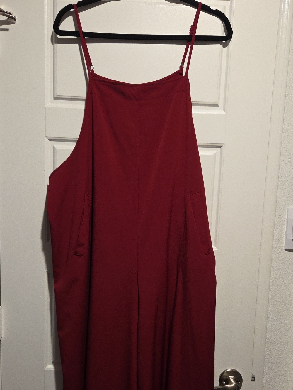 SHEIN Burgundy Sleeveless Wide-Leg Jumpsuit